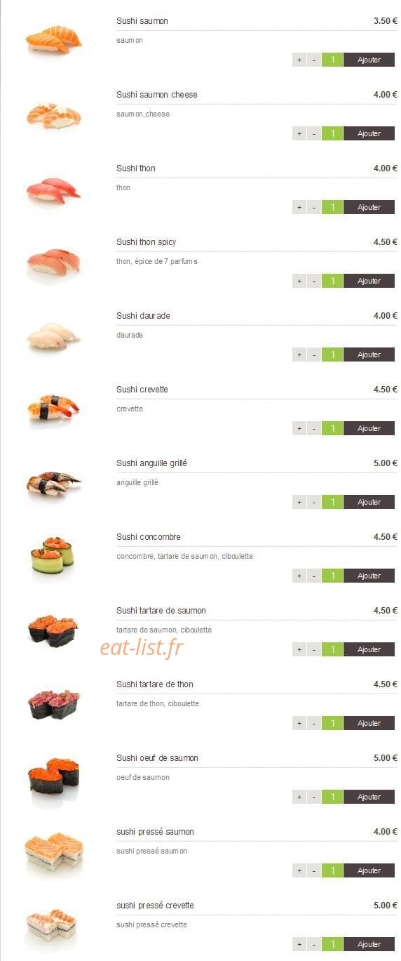 Sushi Design — carte page 13