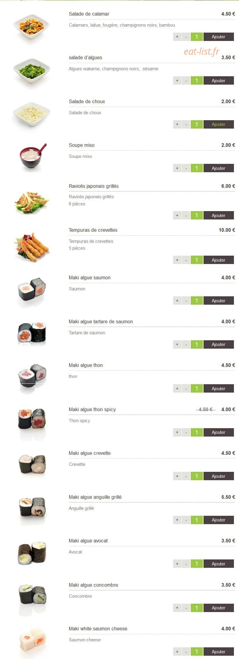 Sushi Design — carte page 6