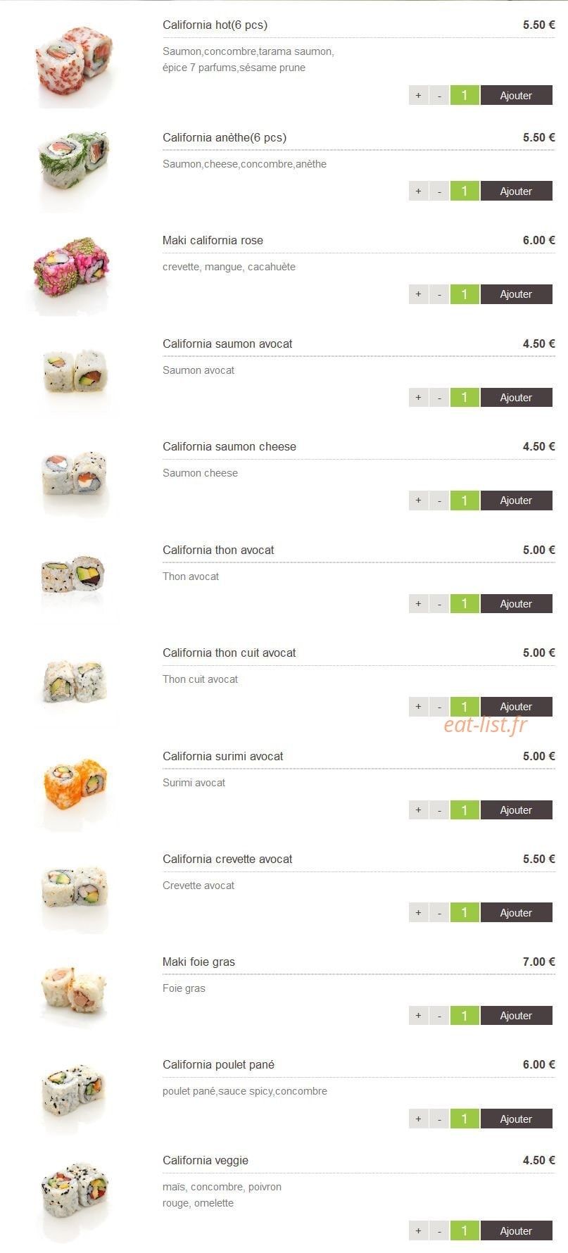 Sushi Design — carte page 11