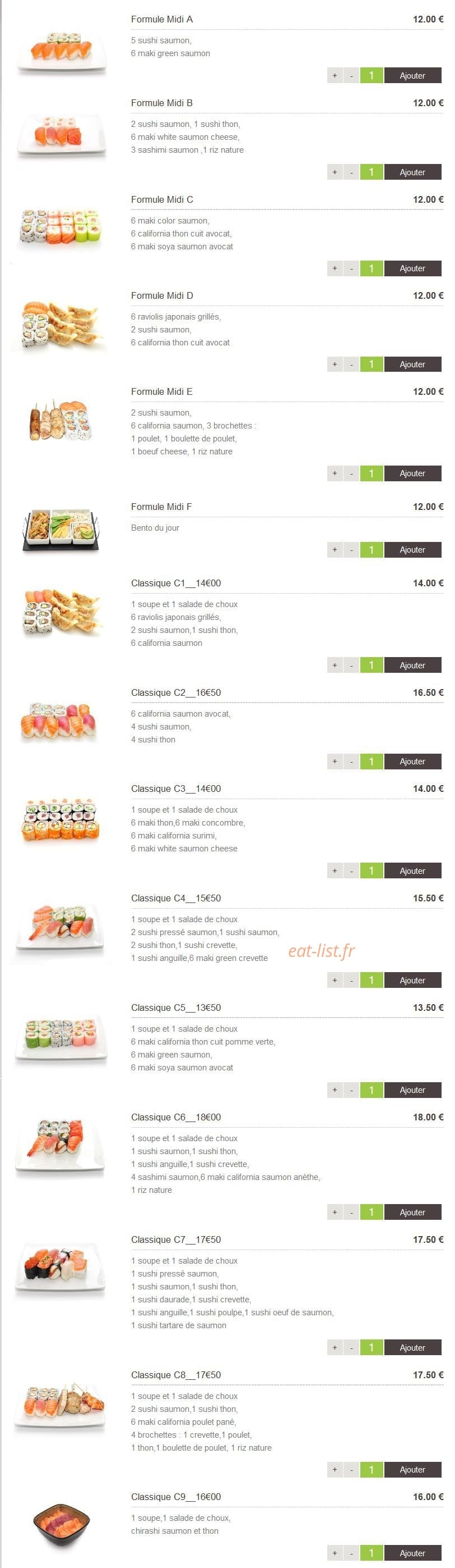 Sushi Design — carte page 2