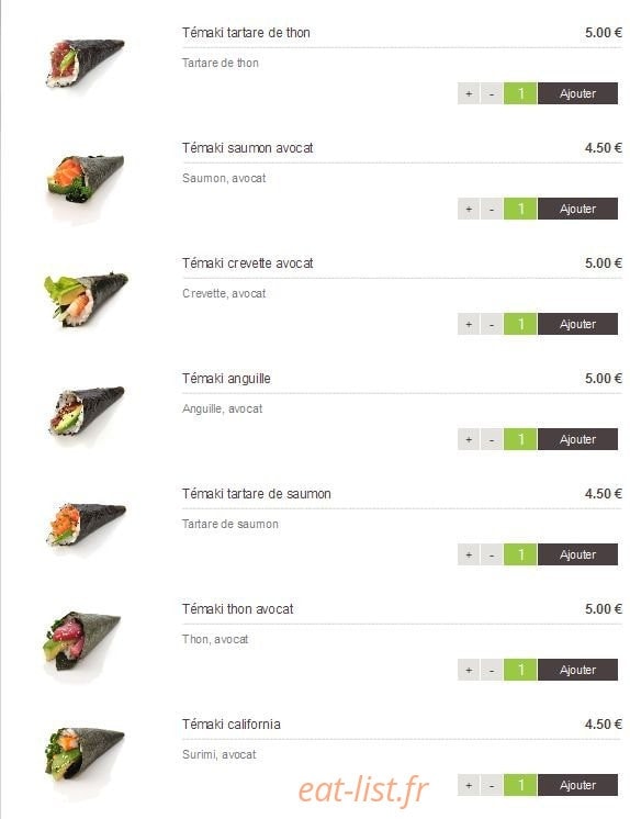 Sushi Design — carte page 16