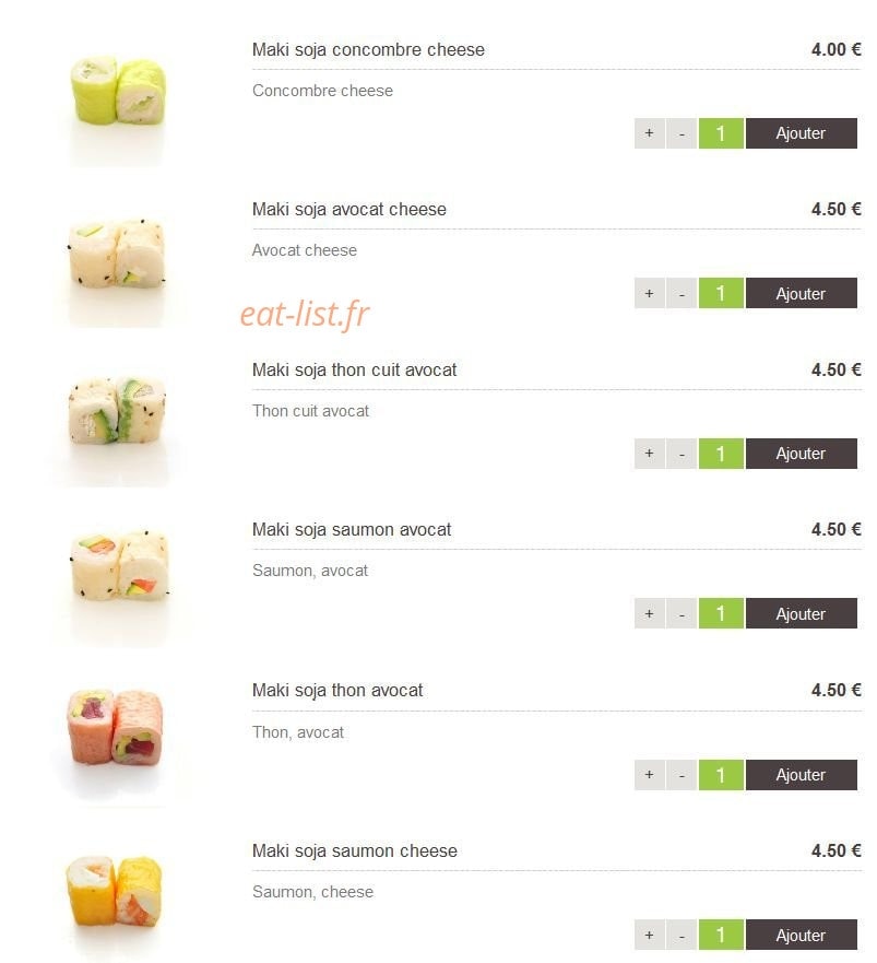 Sushi Design — carte page 10