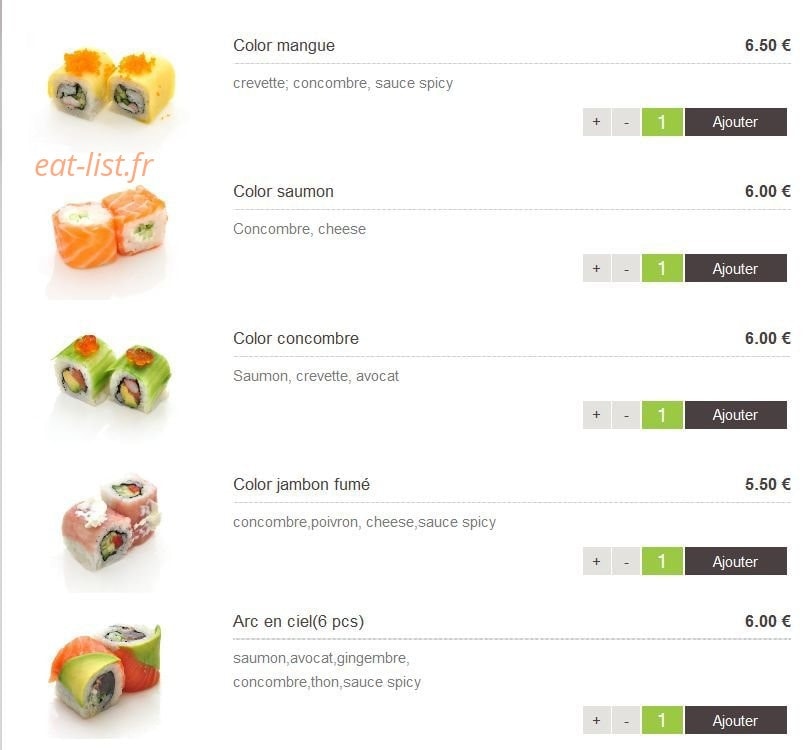 Sushi Design — carte page 9