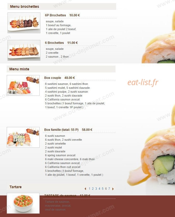 Sushi Soleil — carte page 3