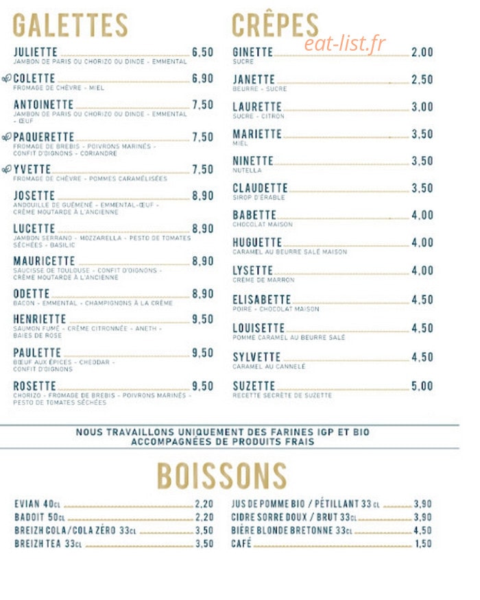 Suzette crêperie urbaine — carte page 1