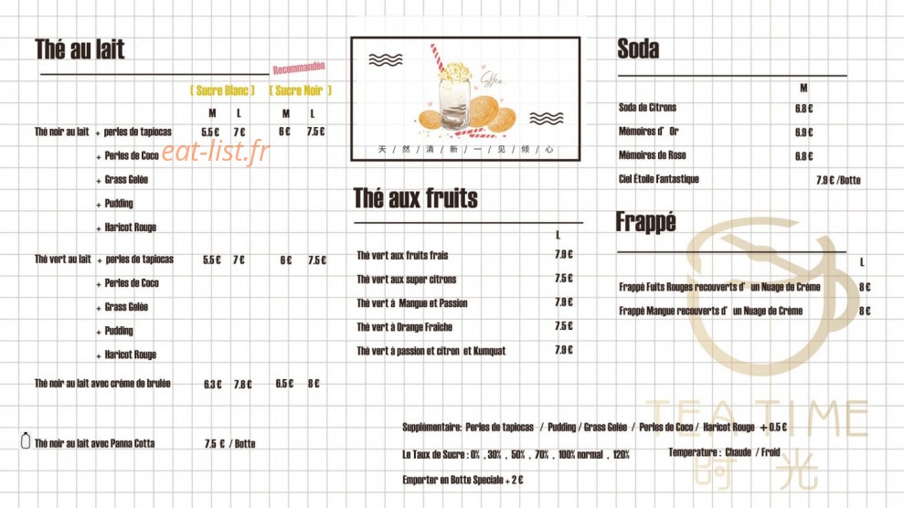 Tea Time — carte page 1