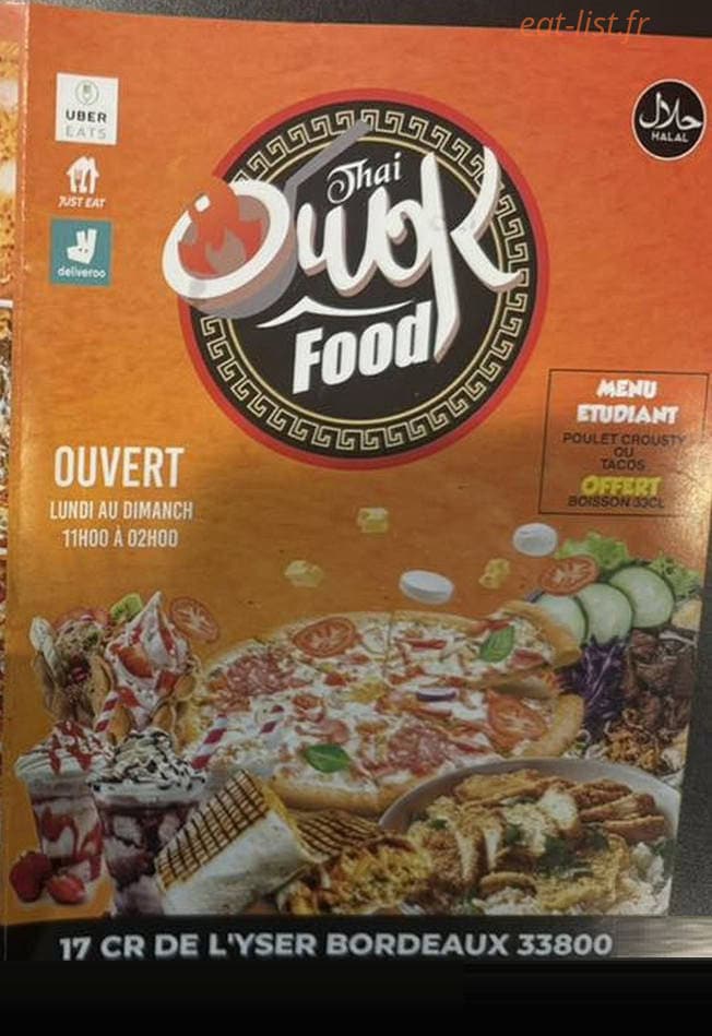 Thai wok food — carte page 1