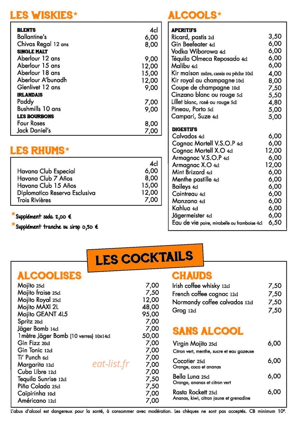 The Central Pub Gambetta — carte page 5