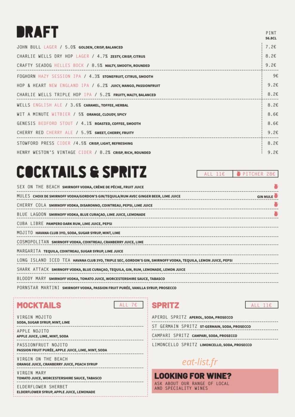 The Market Tavern — carte page 2