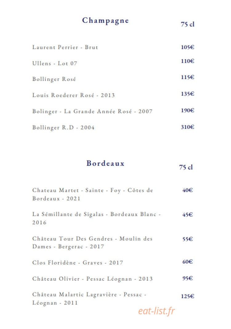 The Wine Bar — carte page 6