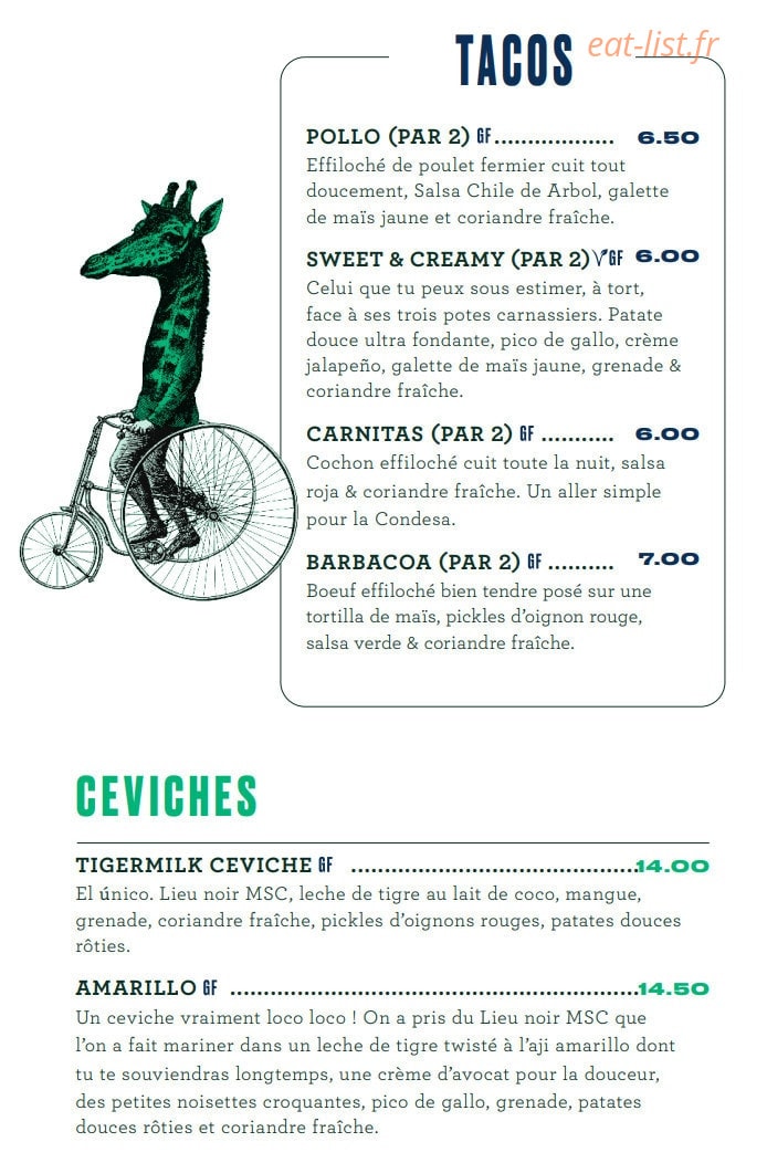 Tigermilk — carte page 2