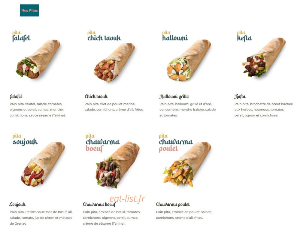 Too Pita — carte page 2