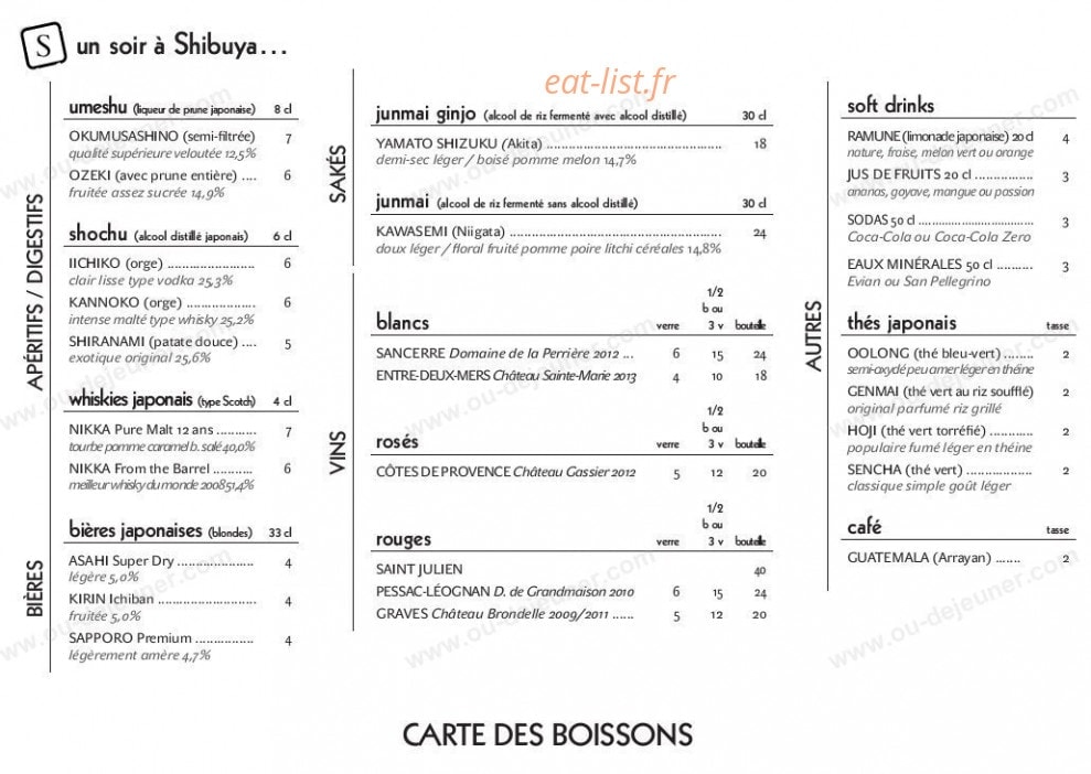 Un Soir a Shibuya — carte page 1