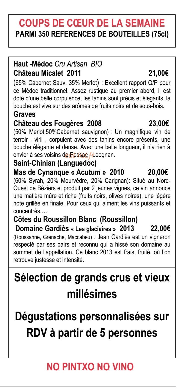 Wine more time — carte page 4