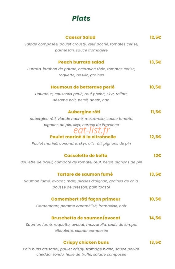 Yours Café — carte page 3