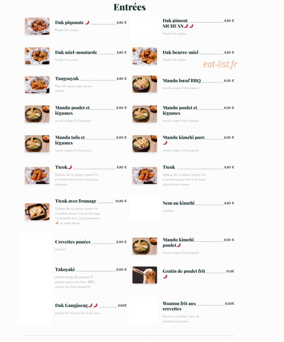 Yum Yum — carte page 1