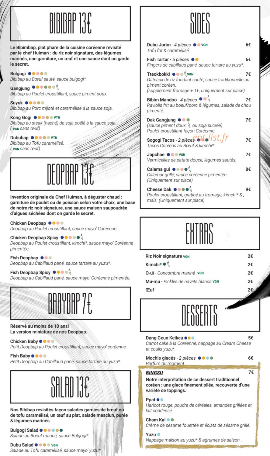 Bibibap — carte page 2