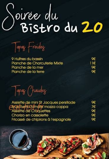 Bistro du 20 — carte page 3