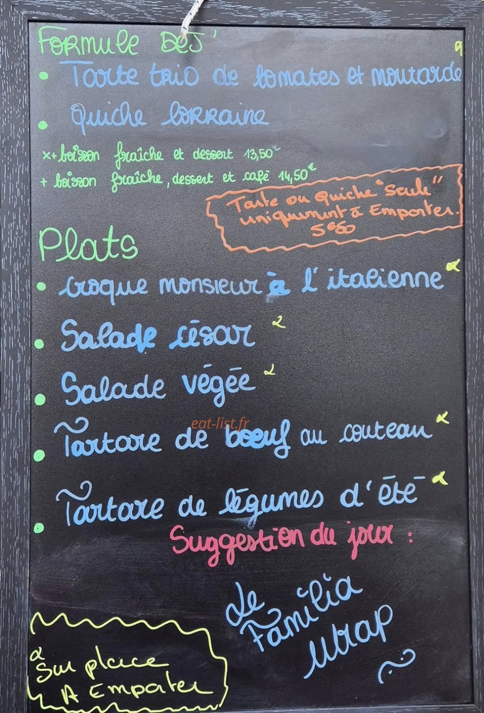 Familia café — carte page 1