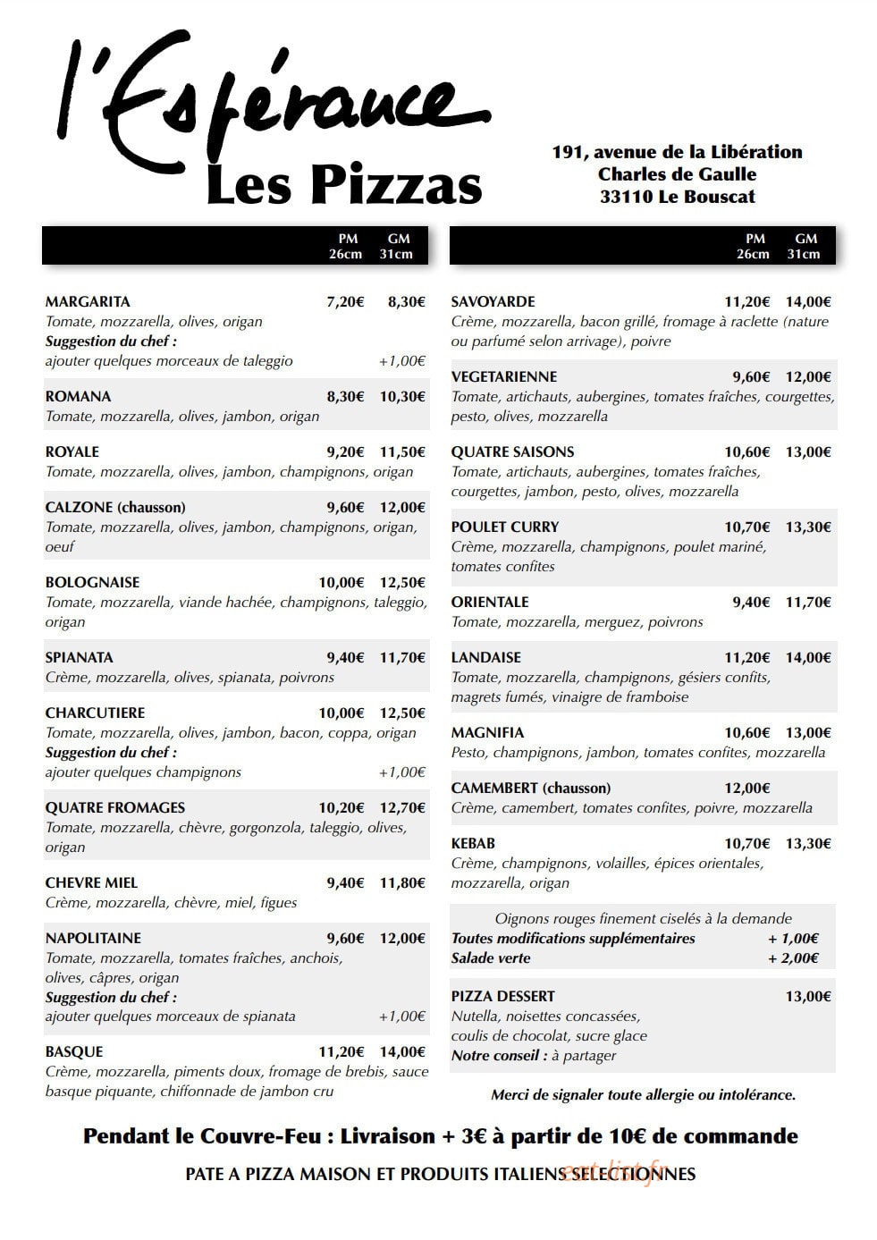 L'Espérance — carte page 1