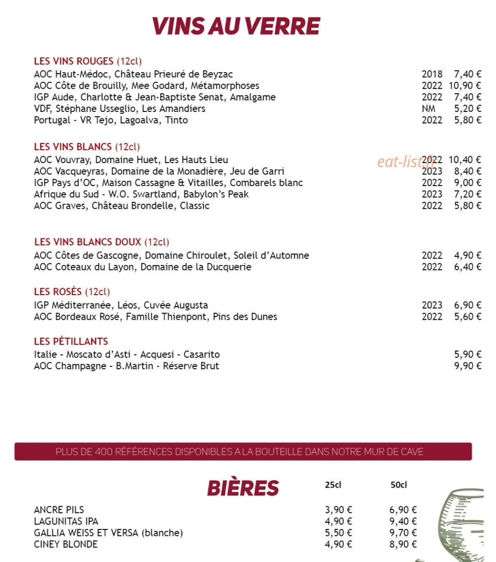 La table du Décanteur — carte page 6