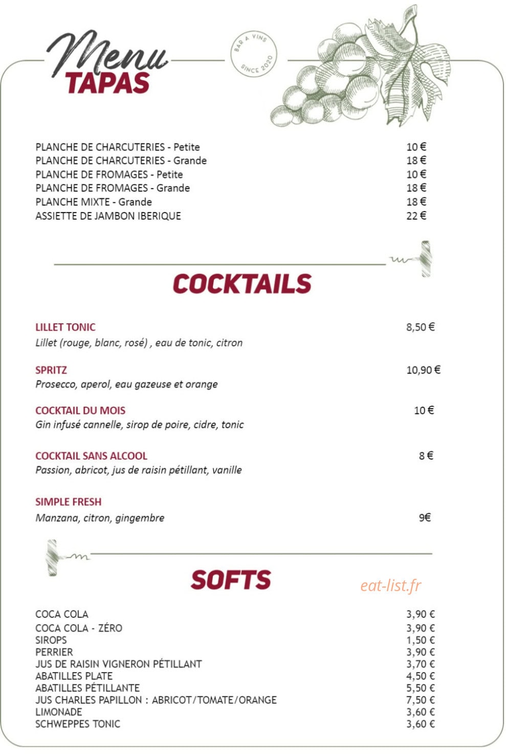 La table du Décanteur — carte page 3
