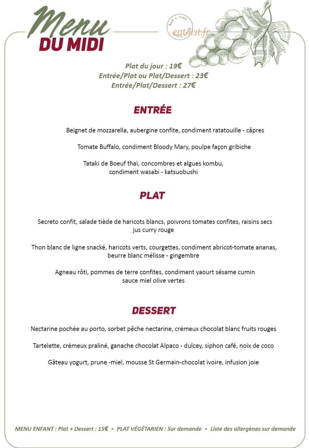 La table du Décanteur — carte page 4