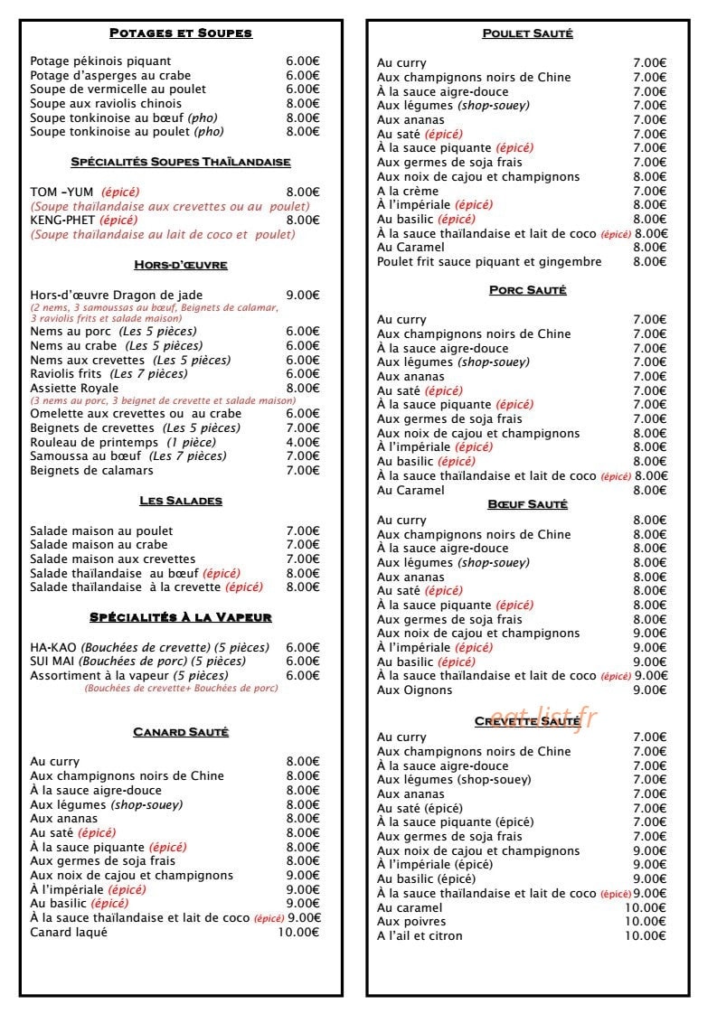 Le dragon de jade — carte page 1