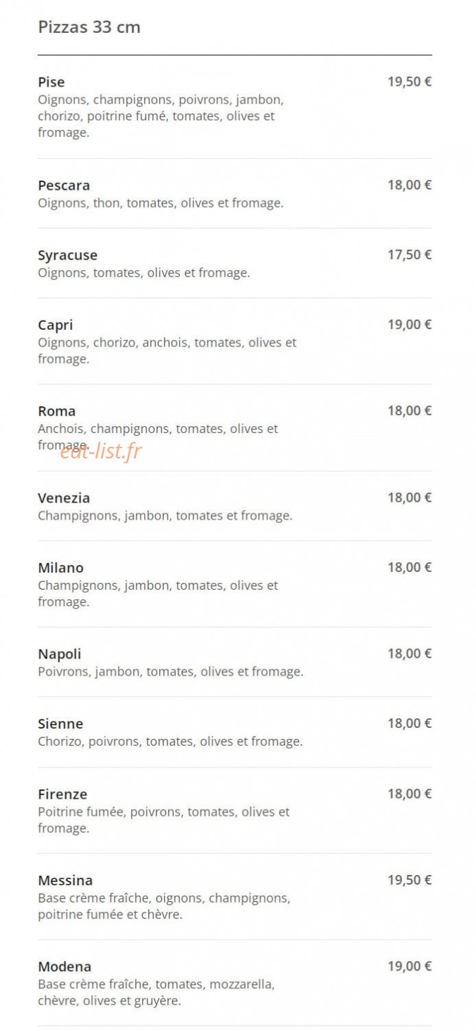 Pizza Pise — carte page 5