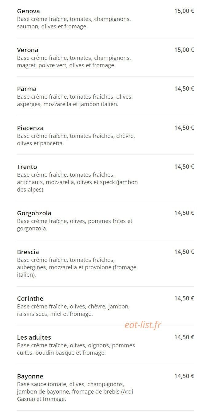 Pizza Pise — carte page 3