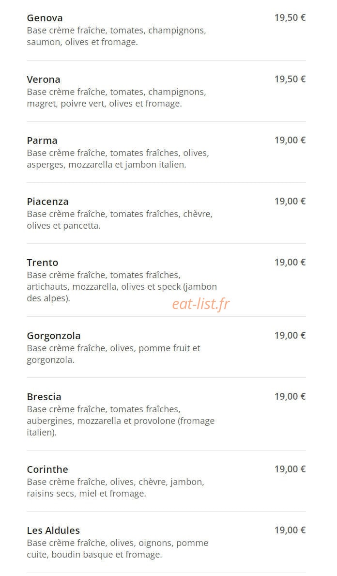 Pizza Pise — carte page 6