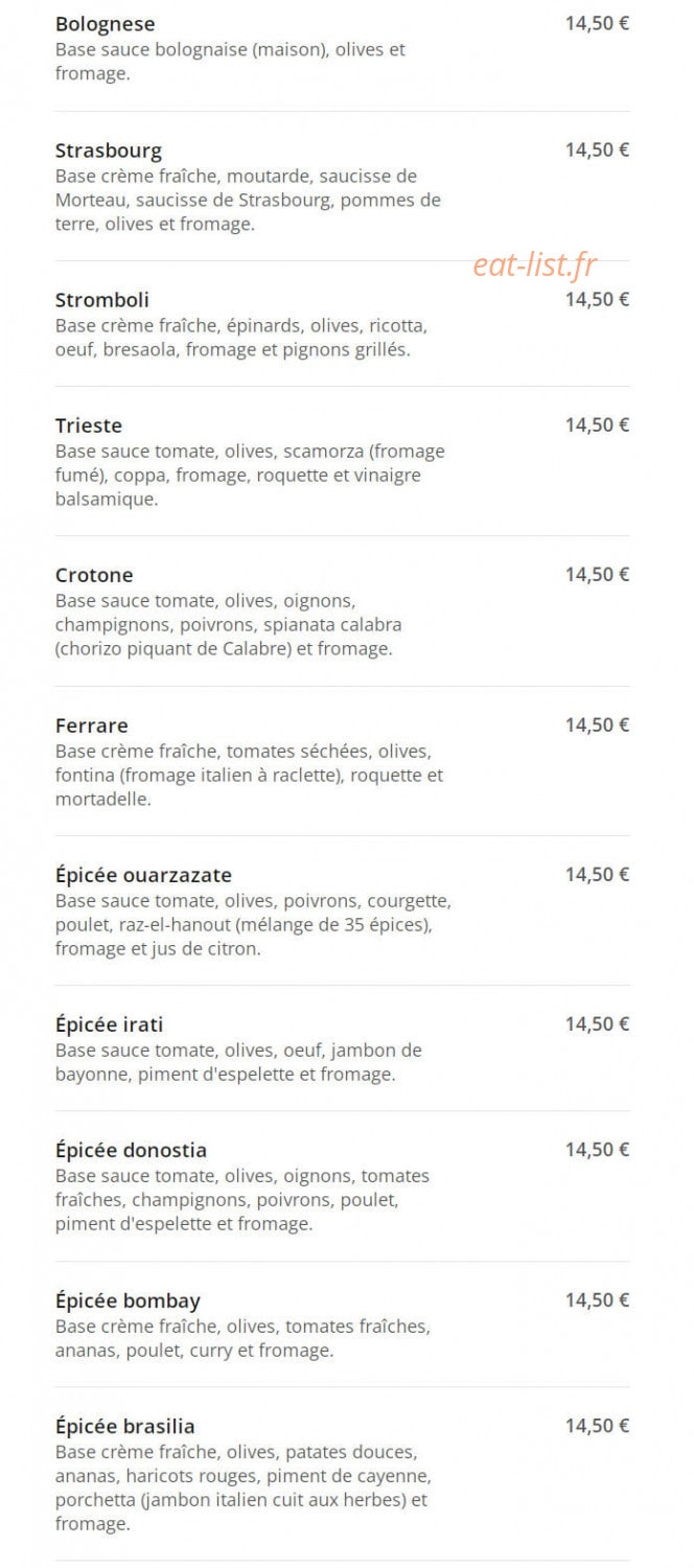 Pizza Pise — carte page 4