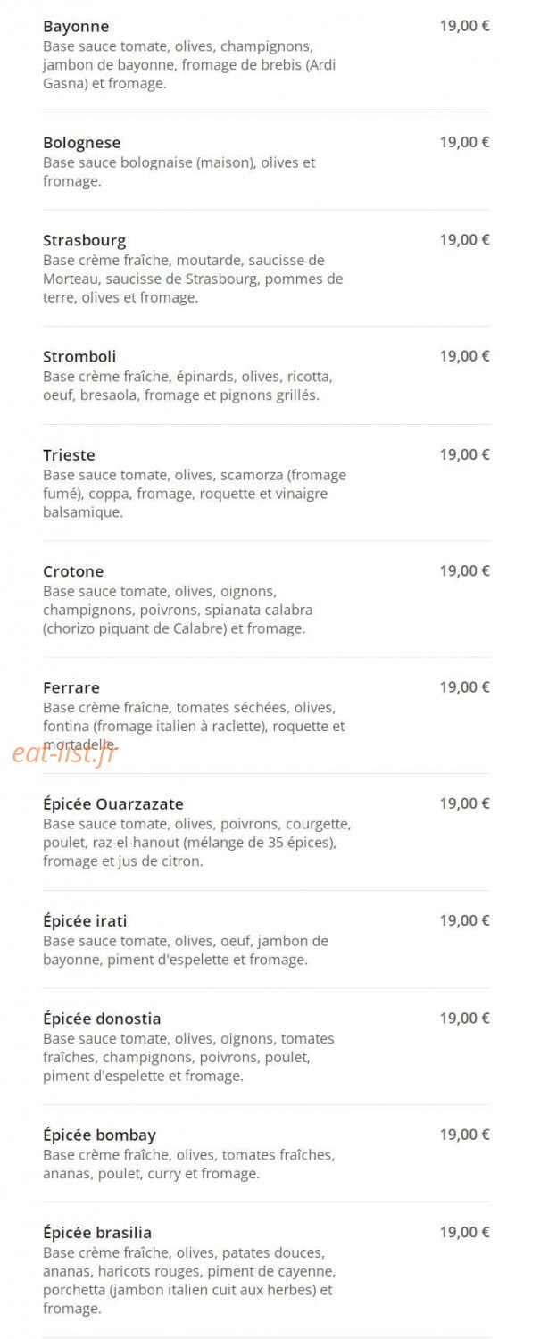 Pizza Pise — carte page 7