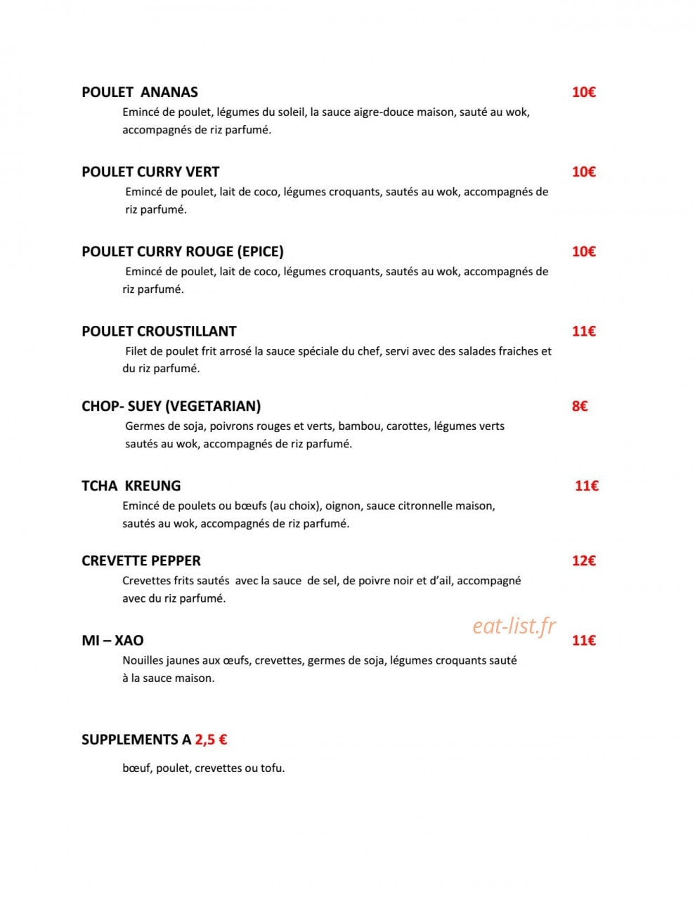 Restaurant siem reap — carte page 3