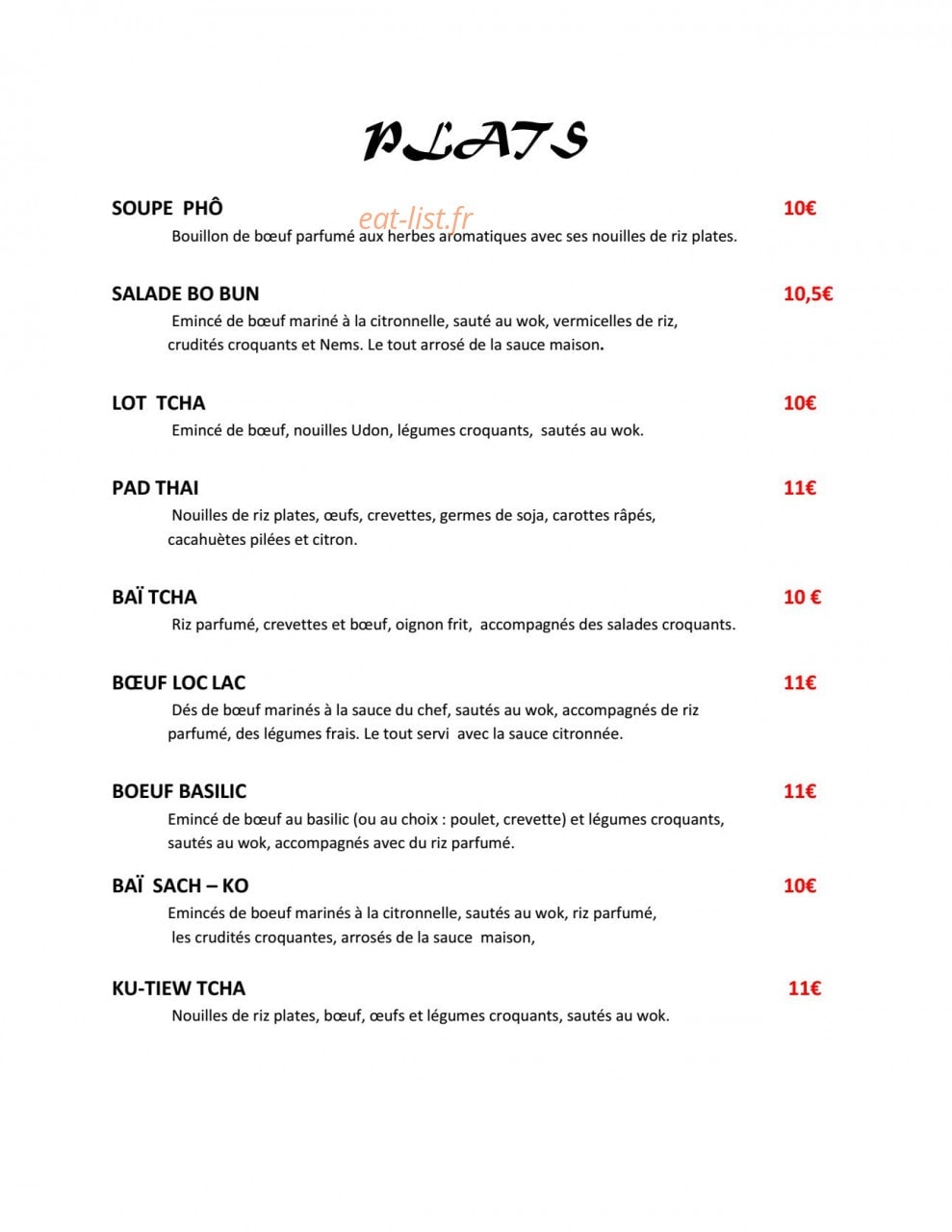 Restaurant siem reap — carte page 2