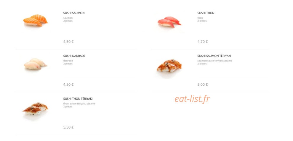 Sushi Design — carte page 14