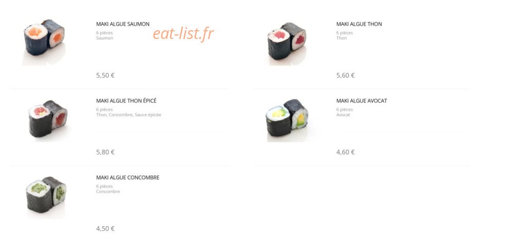 Sushi Design — carte page 6