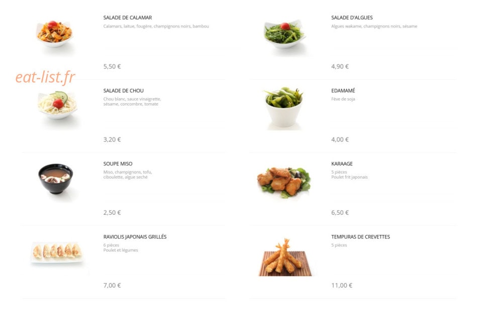 Sushi Design — carte page 16