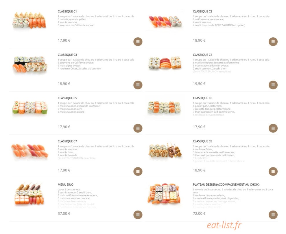 Sushi Design — carte page 2