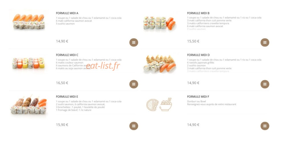 Sushi Design — carte page 1