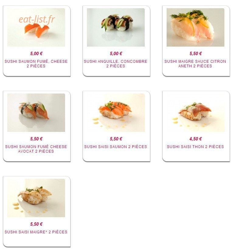 Sushiman — carte page 2