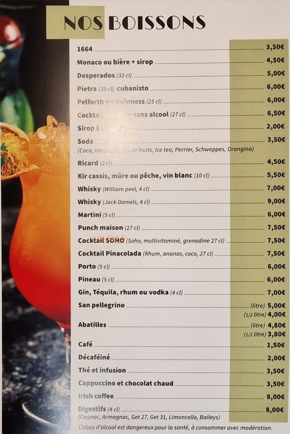 La Pergola — carte page 5