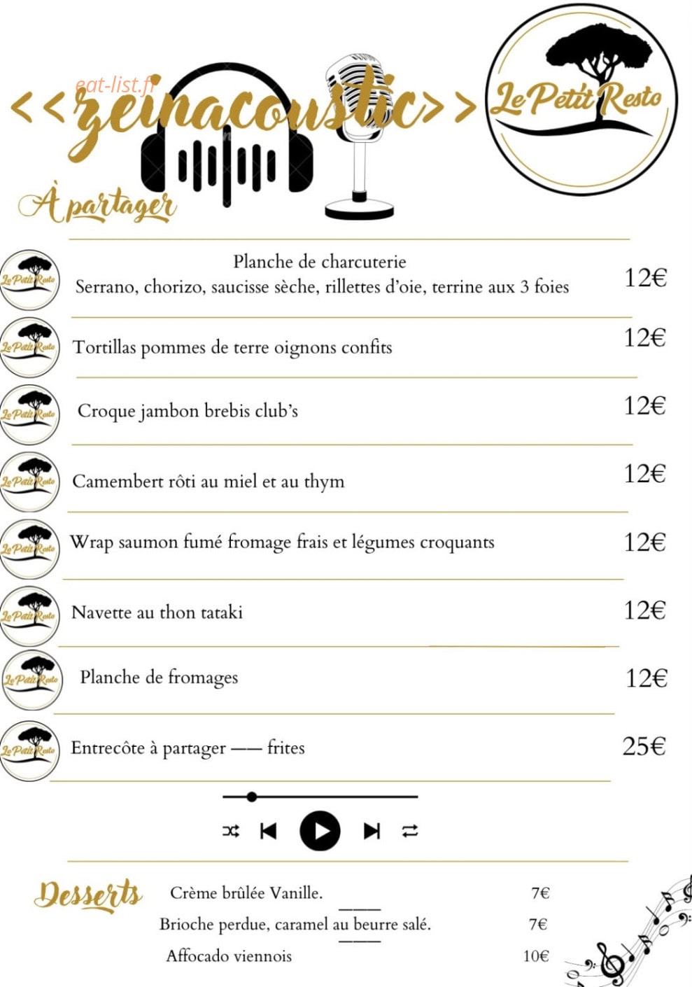 Le petit resto — carte page 2