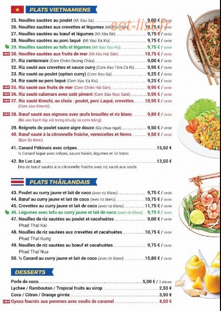 Rêve d'Asie Thaï — carte page 3