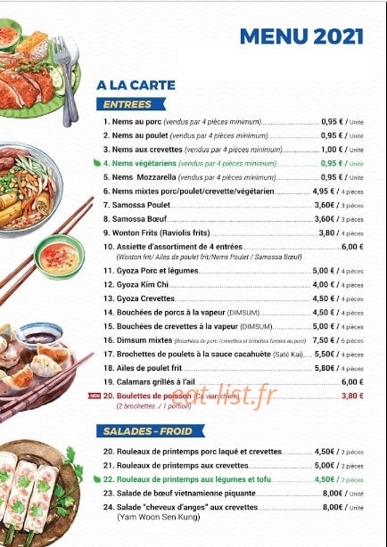 Rêve d'Asie Thaï — carte page 2