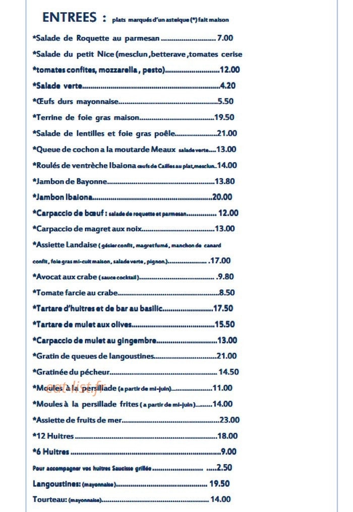 Le Petit Nice Sud — carte page 1