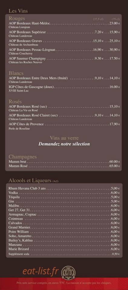 Au Gambetta — carte page 11