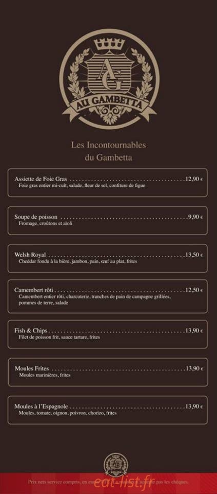 Au Gambetta — carte page 7
