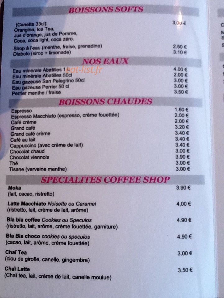 Bla Bla Café — carte page 4