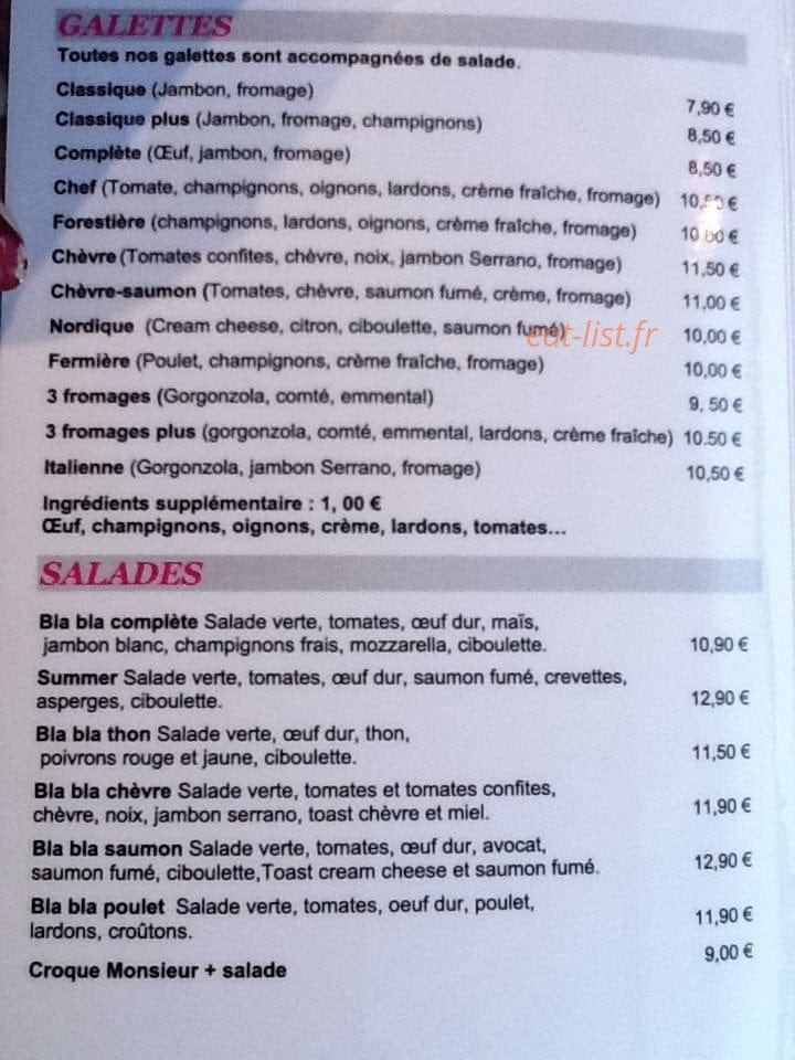 Bla Bla Café — carte page 2